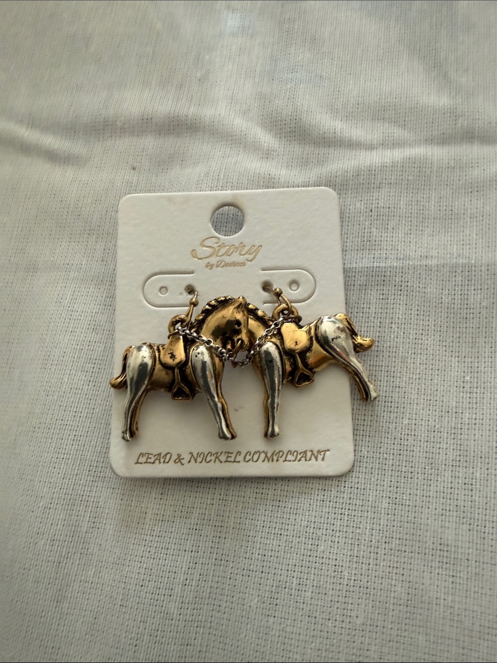Gold & Silver Horse Tail Earrings